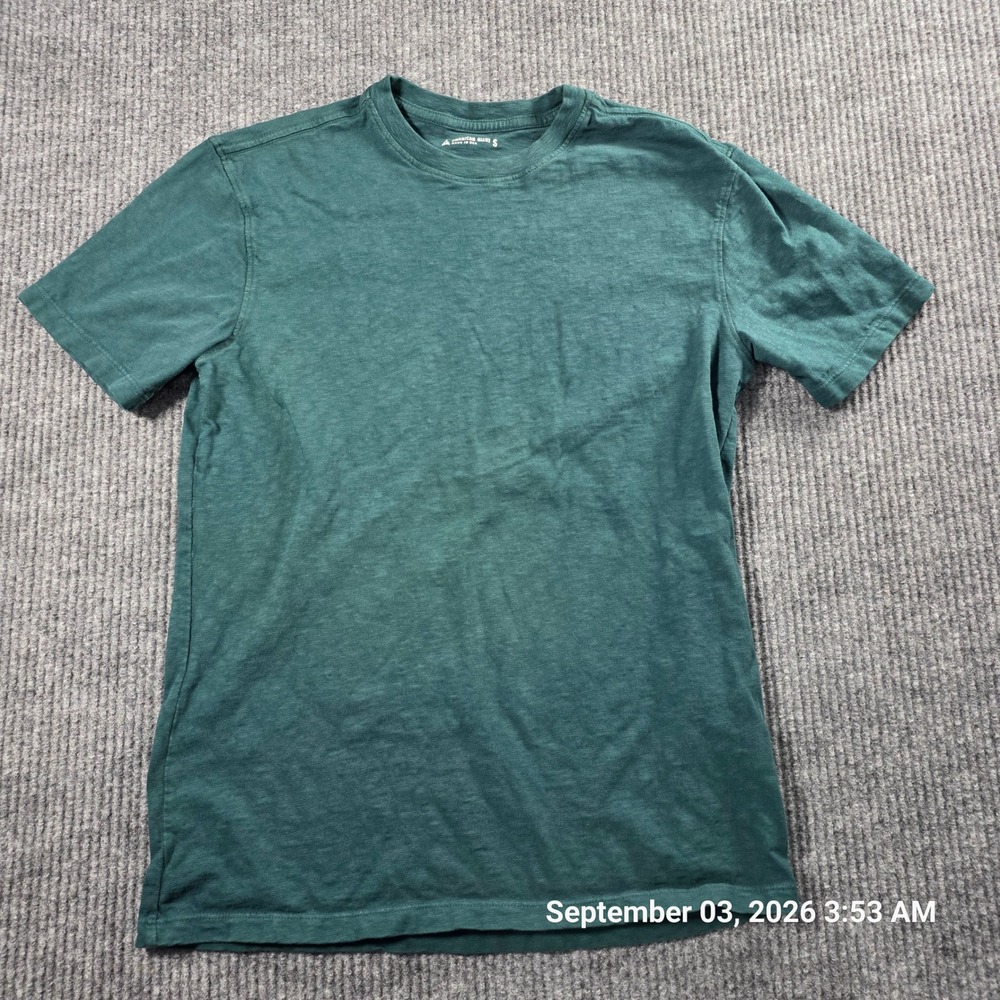 American Giant Mens Slub Cotton Short Sleeve T-Shirt Teal Green Made in USA S